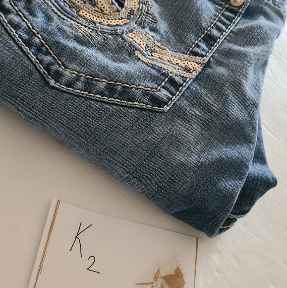 Seven7 women's Jeans sz.16 wide leg ,emblished Pockets - Picture 13 of 13